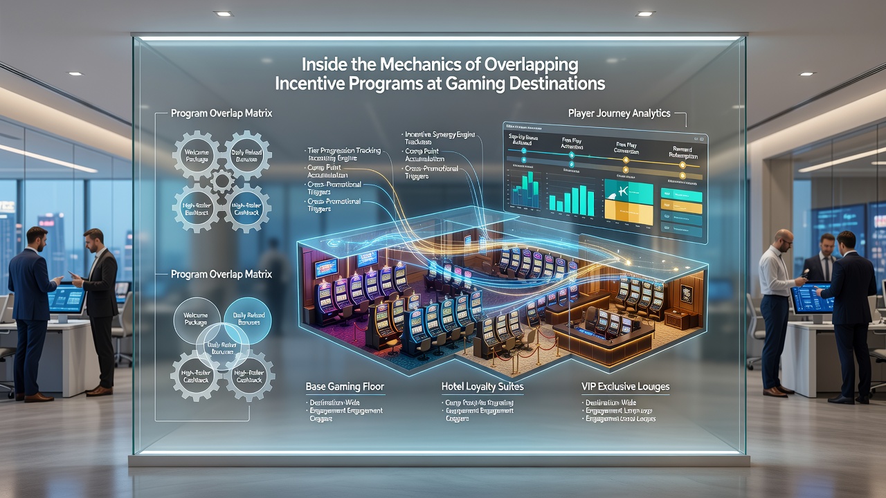 Digital dashboard displaying real-time player tracking metrics and overlapping promotion triggers