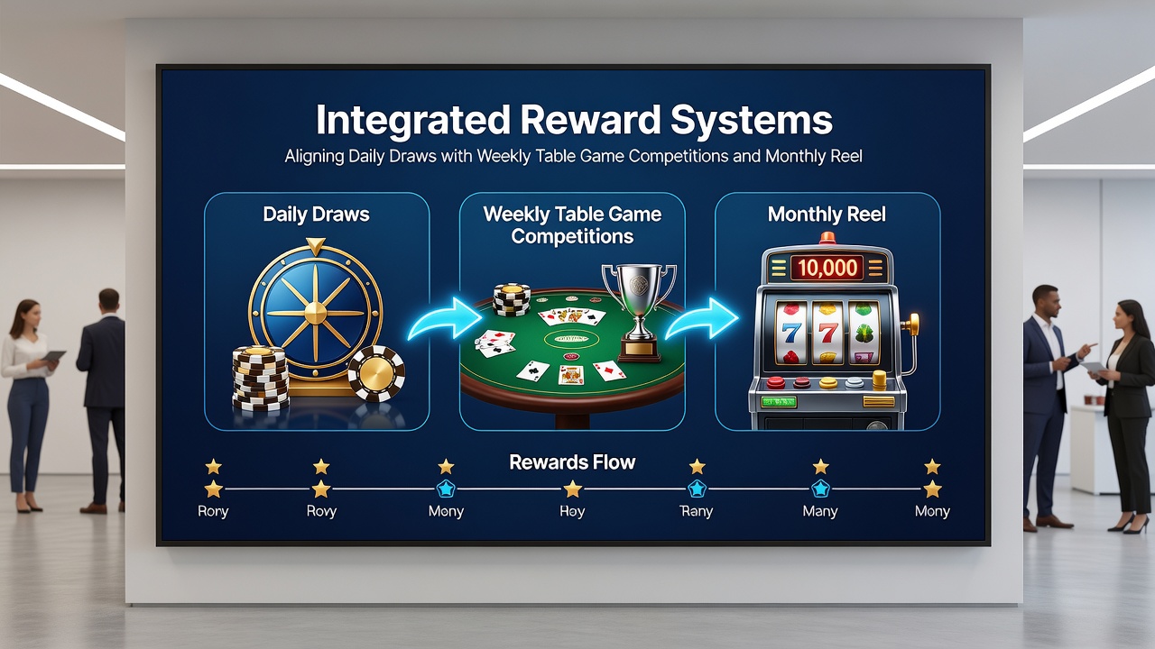 Loyalty dashboard interface displaying aligned daily, weekly, and monthly reward progress bars