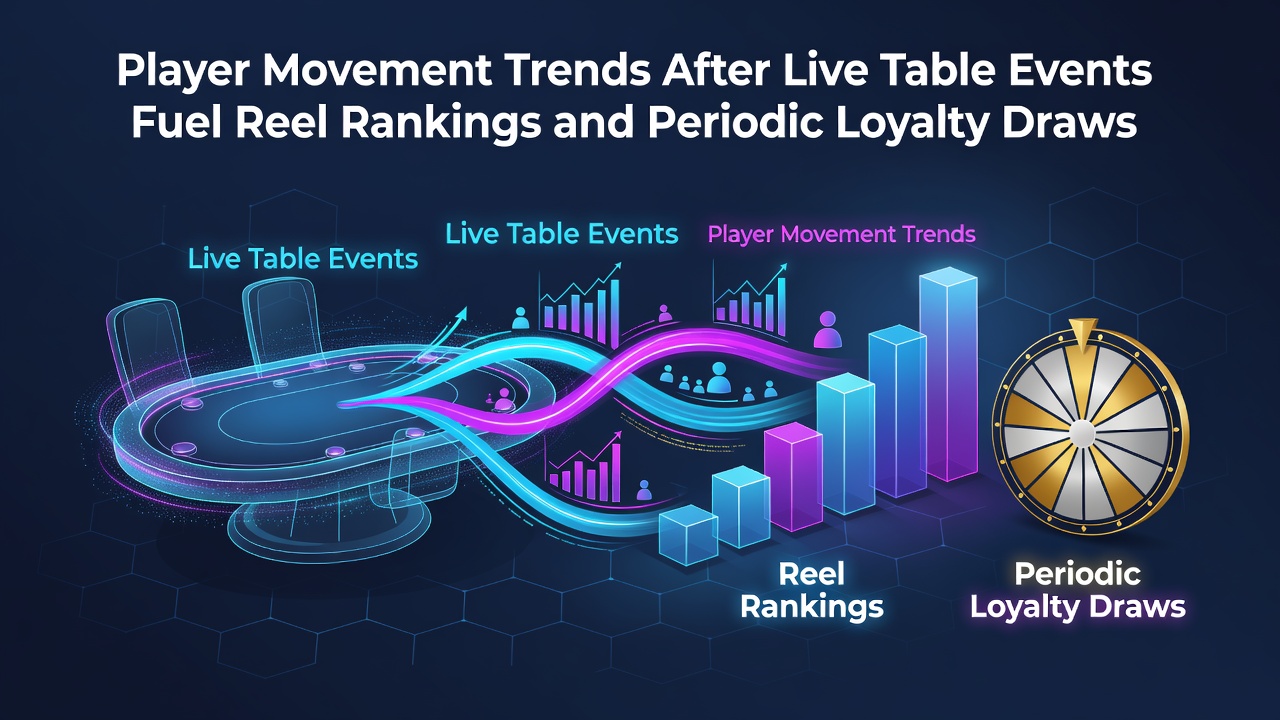 Casino floor showing players transitioning from table games to slot machines during peak activity periods