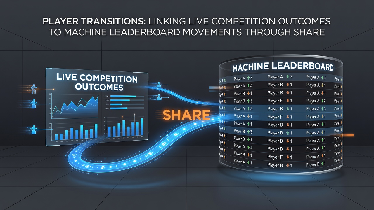 Detailed view of casino loyalty terminal displaying shared reward entries from live tournaments applied to slot leaderboard standings