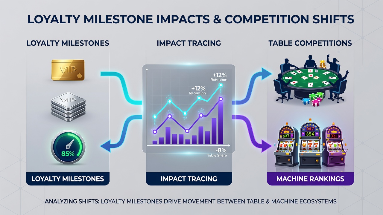 Player activity shifts between table competitions and slot machine rankings tracked through loyalty data